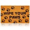 Juvale Wipe Your Paws Doormat - Coir Door Mat with PVC Backing - Outdoor Mats for Back Door - Funny Welcome Rug for Dog Lovers - 17"x 30", Brown